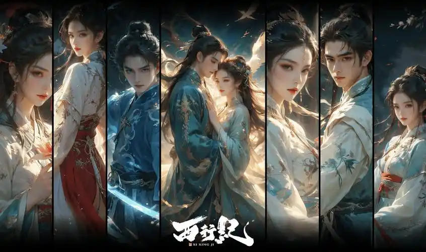 动漫人物插画精选：银发剑士角色全身立绘